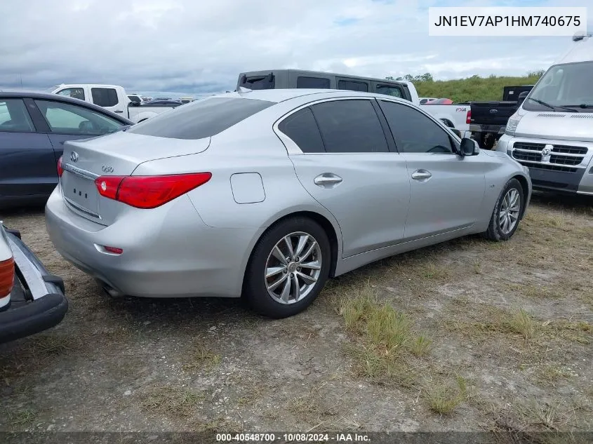 2017 Infiniti Q50 3.0T Premium VIN: JN1EV7AP1HM740675 Lot: 40548700