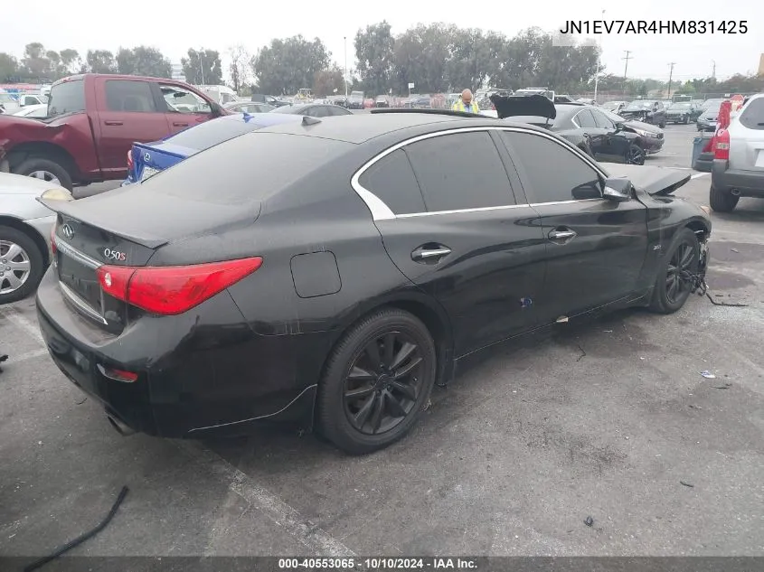 2017 Infiniti Q50 VIN: JN1EV7AR4HM831425 Lot: 40553065