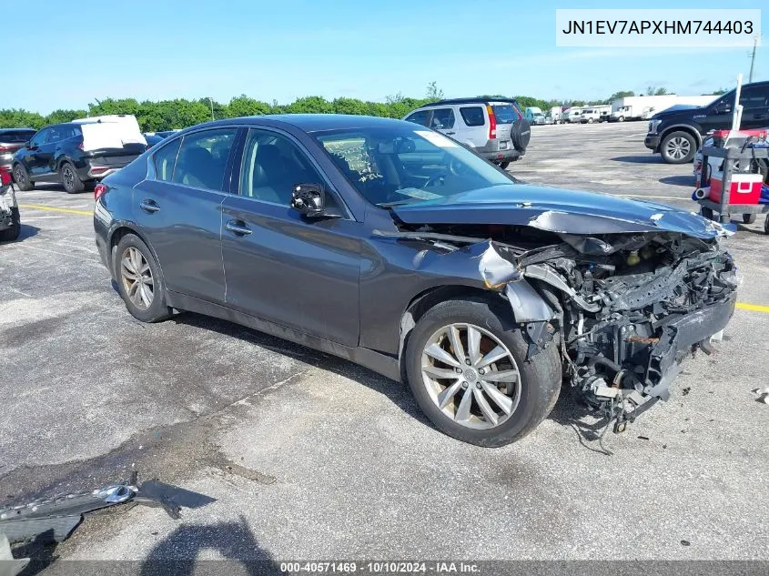 2017 Infiniti Q50 3.0T Premium VIN: JN1EV7APXHM744403 Lot: 40571469