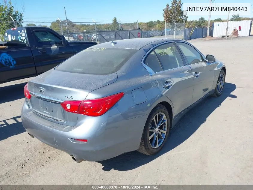 2017 Infiniti Q50 3.0T Signature Edition VIN: JN1EV7AR7HM840443 Lot: 40609378