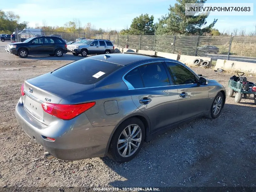 2017 Infiniti Q50 3.0T Premium VIN: JN1EV7AP0HM740683 Lot: 40611319