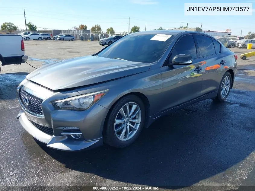 2017 Infiniti Q50 3.0T Premium VIN: JN1EV7AP5HM743577 Lot: 40658252