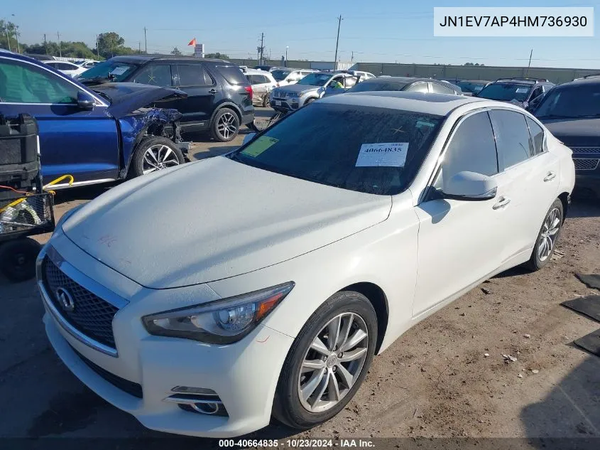 2017 Infiniti Q50 3.0T Premium VIN: JN1EV7AP4HM736930 Lot: 40664835