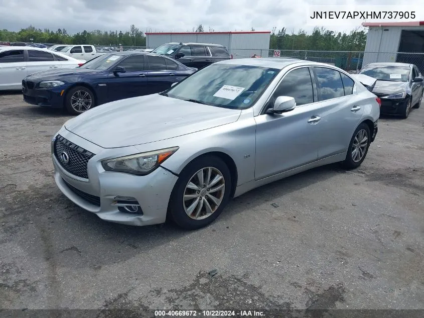 2017 Infiniti Q50 3.0T Premium VIN: JN1EV7APXHM737905 Lot: 40669672