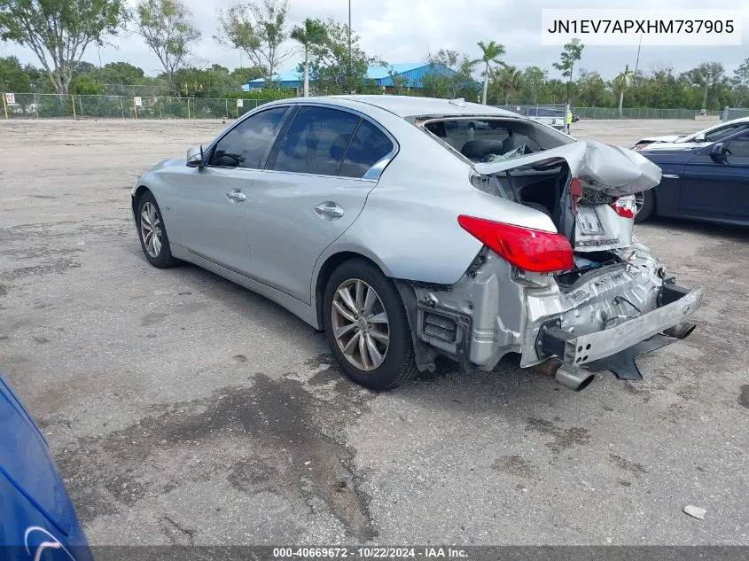 2017 Infiniti Q50 3.0T Premium VIN: JN1EV7APXHM737905 Lot: 40669672