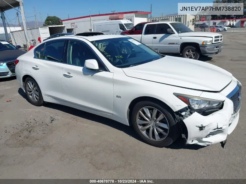 2017 Infiniti Q50 3.0T Premium VIN: JN1EV7AP7HM738820 Lot: 40670778