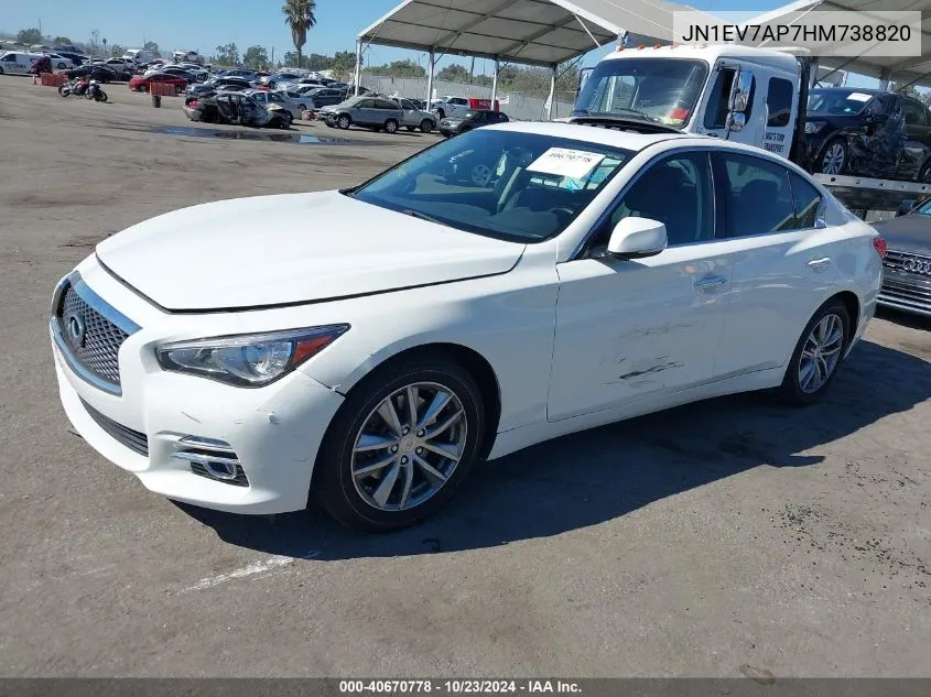 2017 Infiniti Q50 3.0T Premium VIN: JN1EV7AP7HM738820 Lot: 40670778