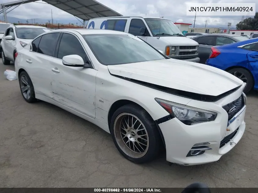 2017 Infiniti Q50 2.0T Premium VIN: JN1CV7AP1HM640924 Lot: 40776462