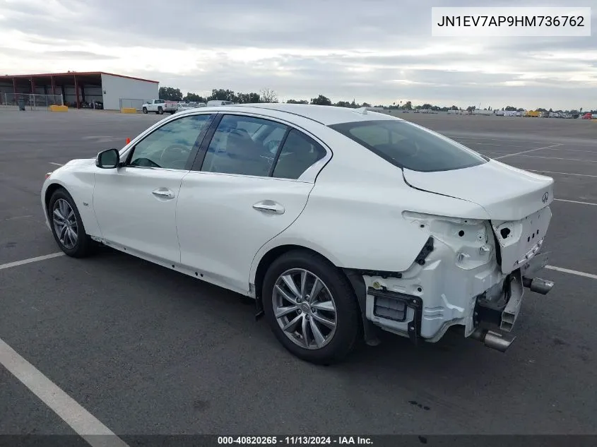 2017 Infiniti Q50 3.0T Premium VIN: JN1EV7AP9HM736762 Lot: 40820265