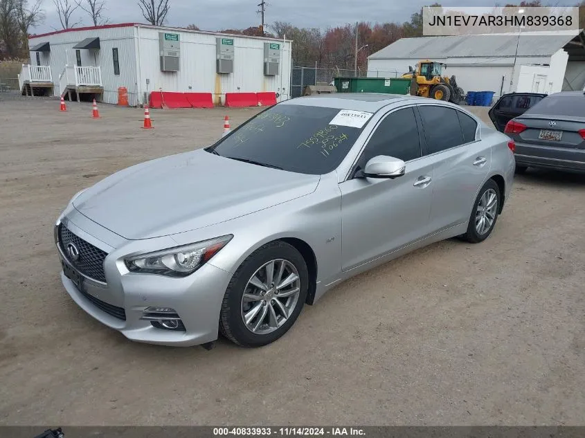 2017 Infiniti Q50 3.0T Premium VIN: JN1EV7AR3HM839368 Lot: 40833933