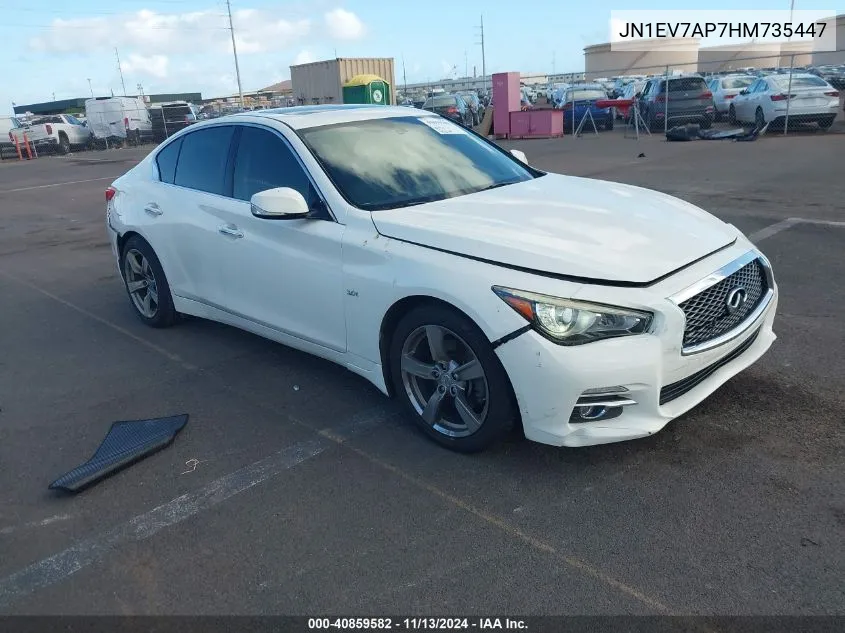 2017 Infiniti Q50 3.0T Premium VIN: JN1EV7AP7HM735447 Lot: 40859582