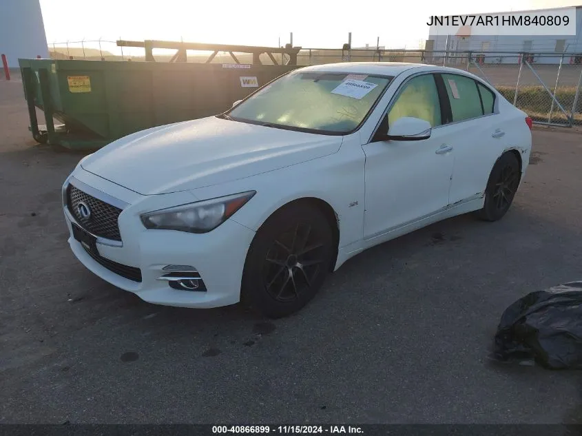 2017 Infiniti Q50 3.0T Signature Edition VIN: JN1EV7AR1HM840809 Lot: 40866899