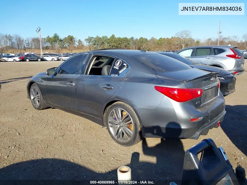 2017 Infiniti Q50 3.0T Sport VIN: JN1EV7AR8HM834036 Lot: 40869965