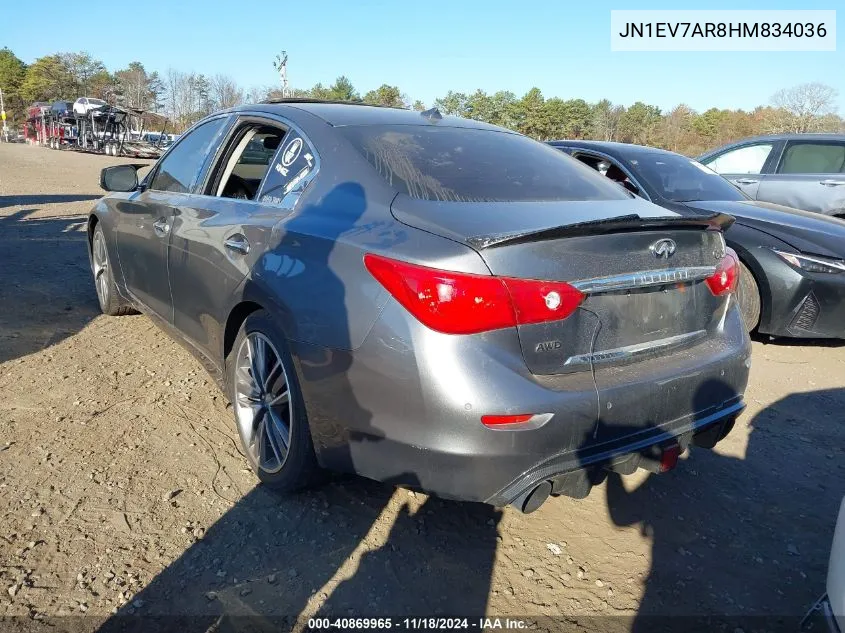 2017 Infiniti Q50 3.0T Sport VIN: JN1EV7AR8HM834036 Lot: 40869965