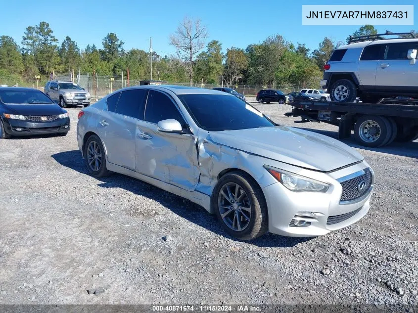 2017 Infiniti Q50 3.0T Signature Edition VIN: JN1EV7AR7HM837431 Lot: 40871674