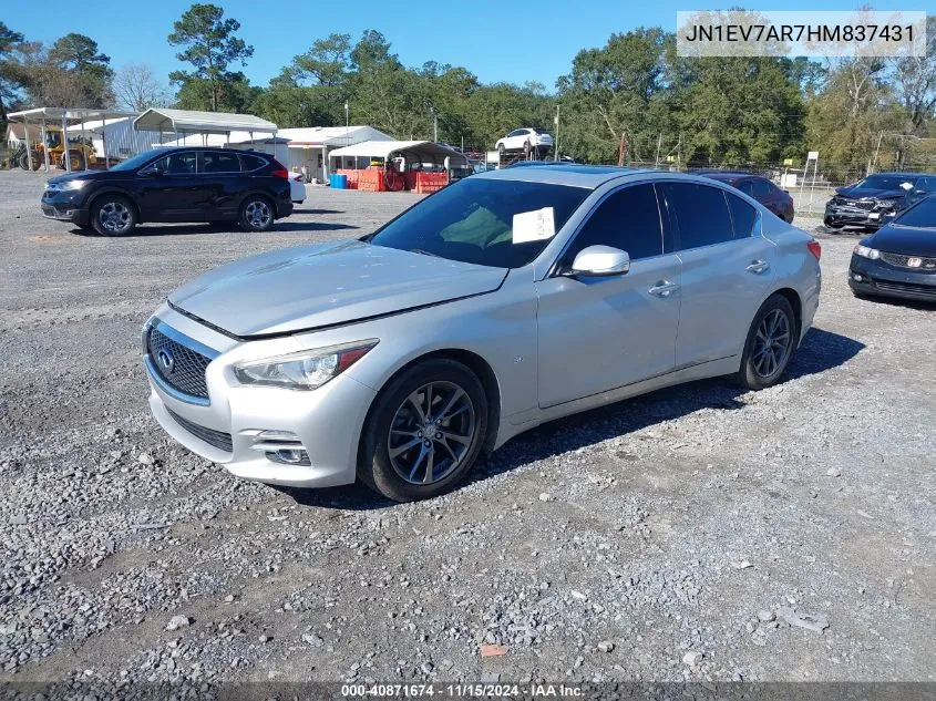 2017 Infiniti Q50 3.0T Signature Edition VIN: JN1EV7AR7HM837431 Lot: 40871674