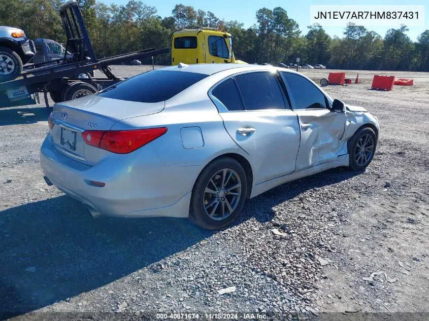 2017 Infiniti Q50 3.0T Signature Edition VIN: JN1EV7AR7HM837431 Lot: 40871674