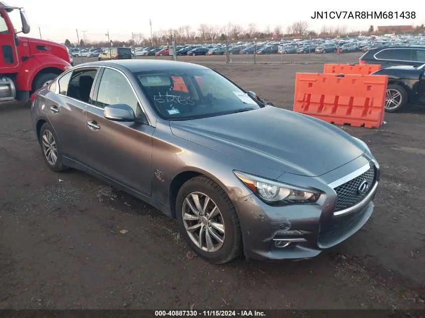 2017 Infiniti Q50 2.0T Base VIN: JN1CV7AR8HM681438 Lot: 40887330