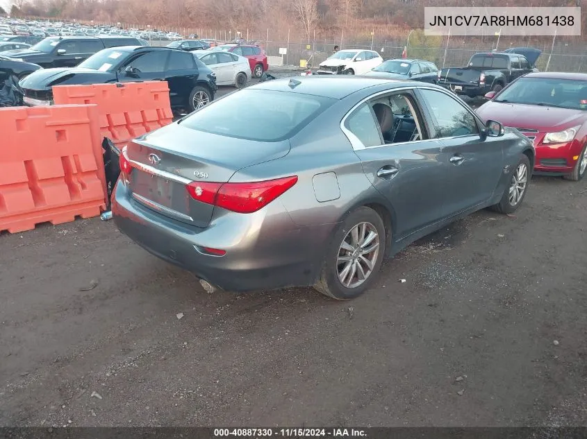 2017 Infiniti Q50 2.0T Base VIN: JN1CV7AR8HM681438 Lot: 40887330