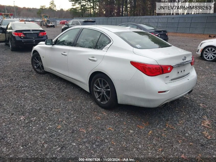 2017 Infiniti Q50 3.0T Signature Edition VIN: JN1EV7AR6HM838263 Lot: 40907526