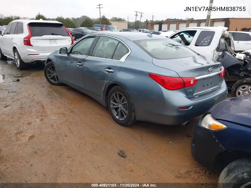 2017 Infiniti Q50 3.0T Signature Edition VIN: JN1EV7AR5HM838755 Lot: 40921103