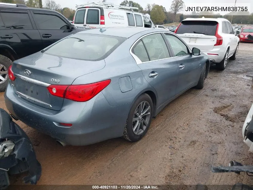 2017 Infiniti Q50 3.0T Signature Edition VIN: JN1EV7AR5HM838755 Lot: 40921103