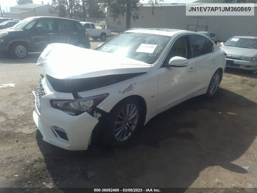 2018 Infiniti Q50 3.0T Luxe VIN: JN1EV7AP1JM360869 Lot: 36052480