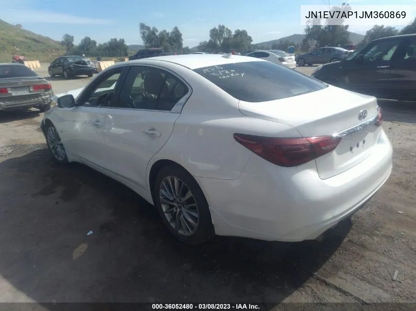 2018 Infiniti Q50 3.0T Luxe VIN: JN1EV7AP1JM360869 Lot: 36052480