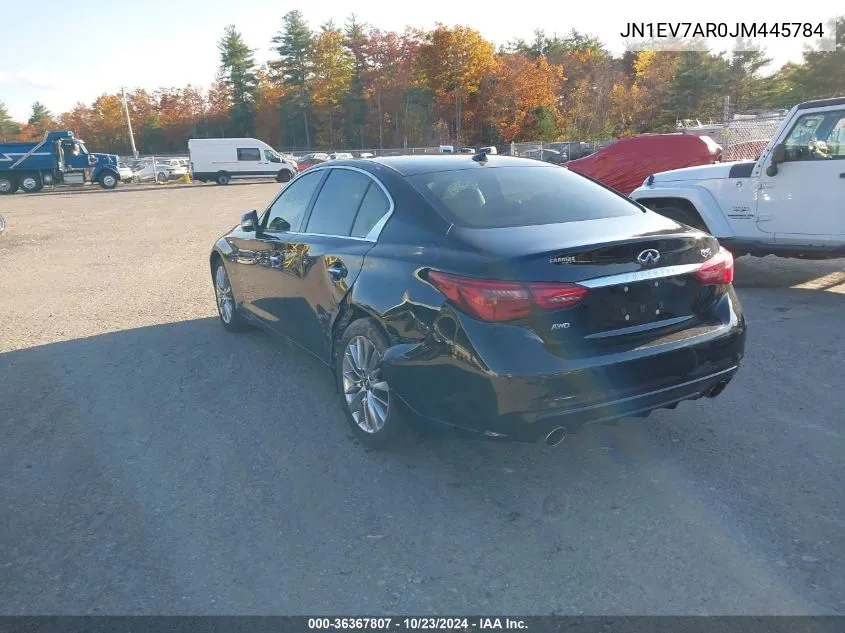 2018 Infiniti Q50 3.0T Luxe VIN: JN1EV7AR0JM445784 Lot: 36367807