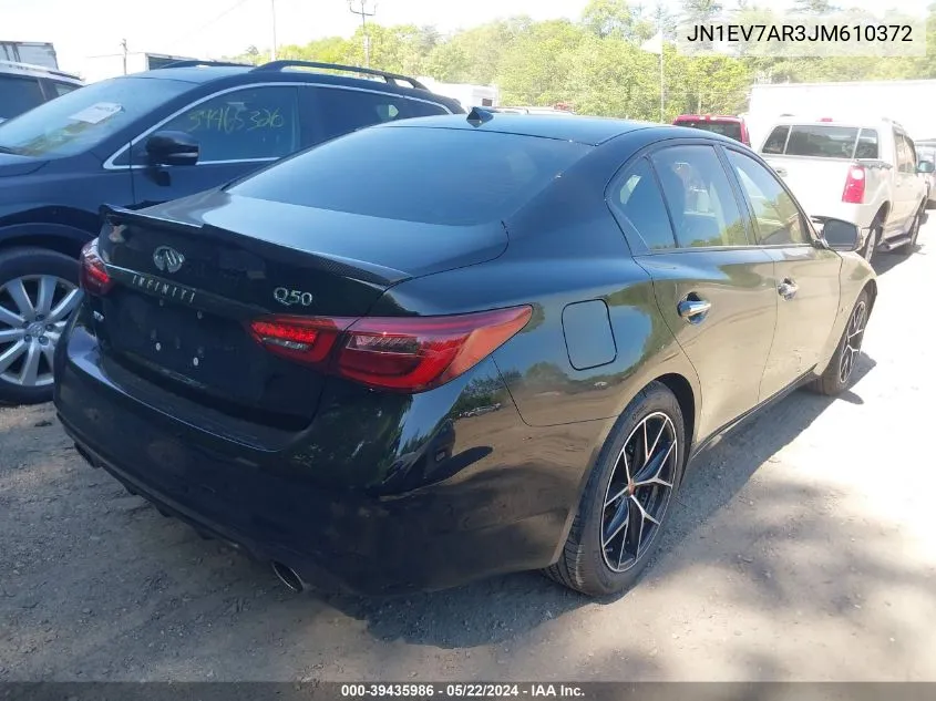 2018 Infiniti Q50 3.0T Luxe VIN: JN1EV7AR3JM610372 Lot: 39435986