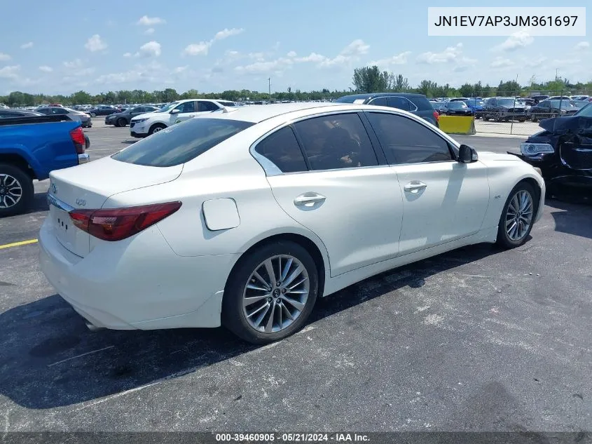 2018 Infiniti Q50 3.0T Luxe VIN: JN1EV7AP3JM361697 Lot: 39460905