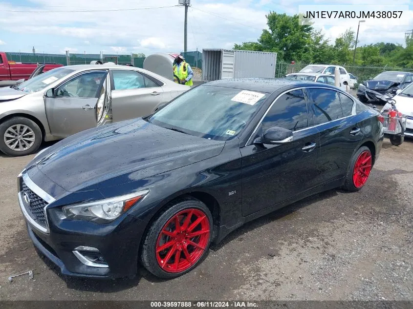 2018 Infiniti Q50 3.0T Luxe VIN: JN1EV7AR0JM438057 Lot: 39597888