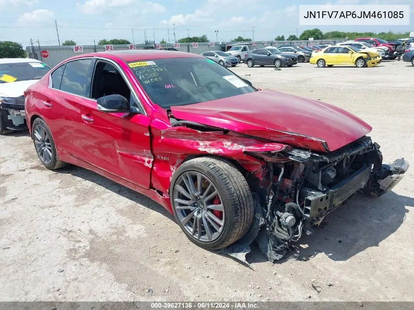 2018 Infiniti Q50 3.0T Red Sport 400 VIN: JN1FV7AP6JM461085 Lot: 39627136