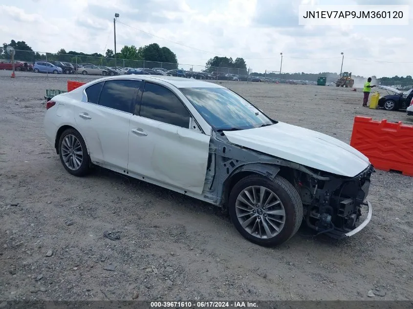 2018 Infiniti Q50 3.0T Luxe VIN: JN1EV7AP9JM360120 Lot: 39671610