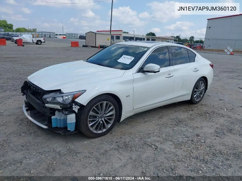 2018 Infiniti Q50 3.0T Luxe VIN: JN1EV7AP9JM360120 Lot: 39671610