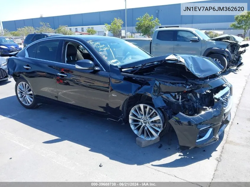 2018 Infiniti Q50 3.0T Luxe VIN: JN1EV7AP6JM362620 Lot: 39688738