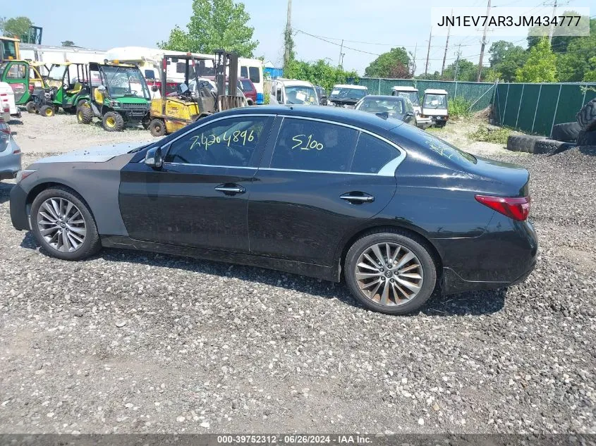 2018 Infiniti Q50 3.0T Luxe VIN: JN1EV7AR3JM434777 Lot: 39752312