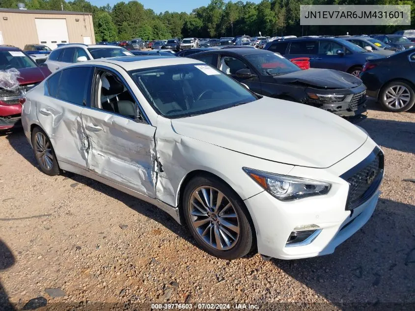 2018 Infiniti Q50 3.0T Luxe VIN: JN1EV7AR6JM431601 Lot: 39776603