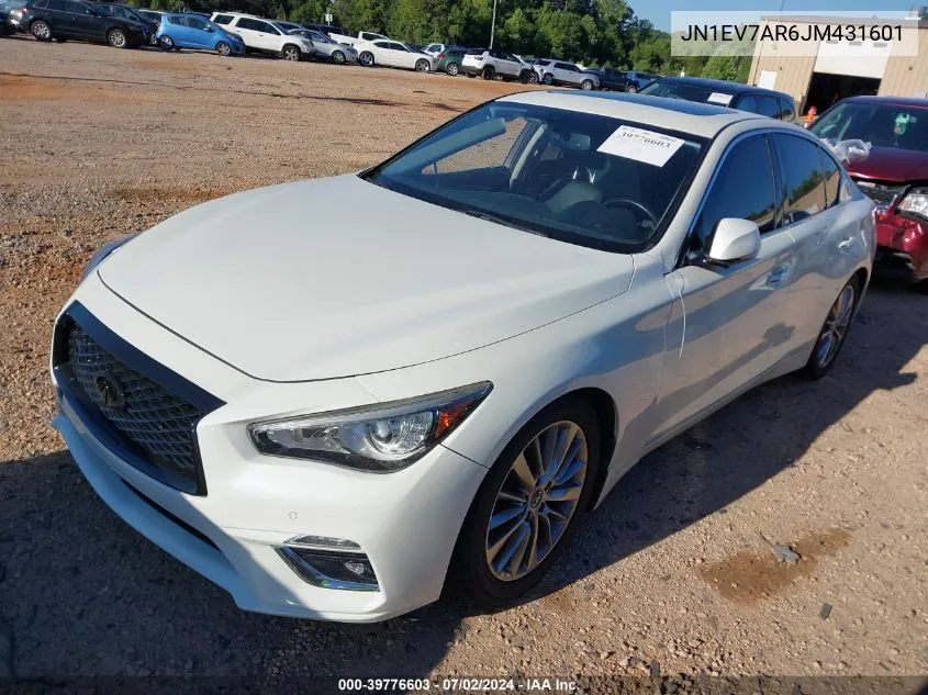 2018 Infiniti Q50 3.0T Luxe VIN: JN1EV7AR6JM431601 Lot: 39776603