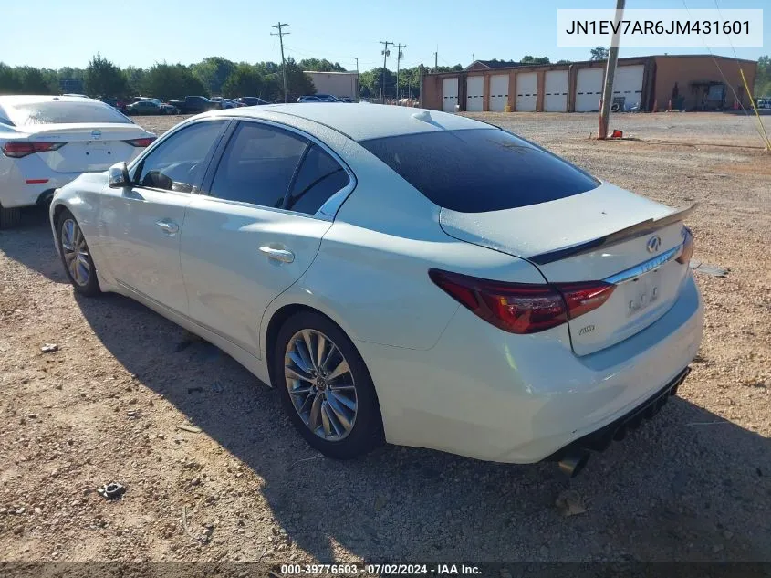 2018 Infiniti Q50 3.0T Luxe VIN: JN1EV7AR6JM431601 Lot: 39776603