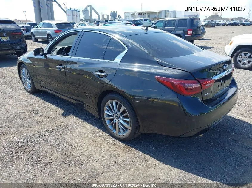 2018 Infiniti Q50 3.0T Luxe VIN: JN1EV7AR6JM441027 Lot: 39799923