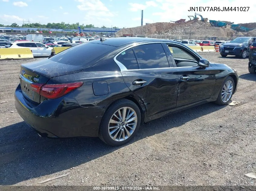 2018 Infiniti Q50 3.0T Luxe VIN: JN1EV7AR6JM441027 Lot: 39799923