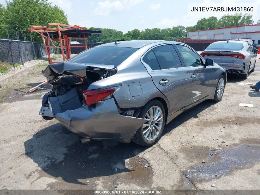 2018 Infiniti Q50 3.0T Luxe VIN: JN1EV7AR8JM431860 Lot: 39804701