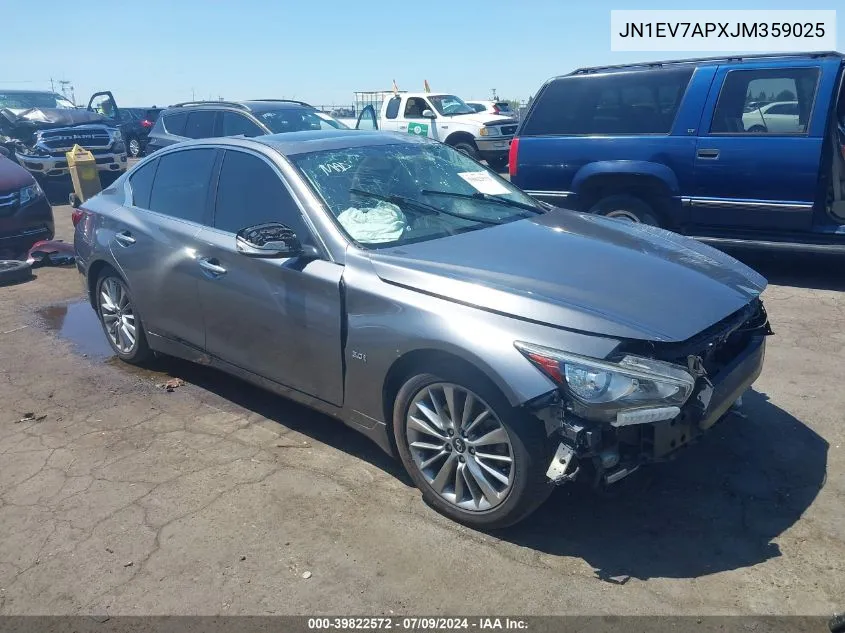 2018 Infiniti Q50 3.0T Luxe VIN: JN1EV7APXJM359025 Lot: 39822572