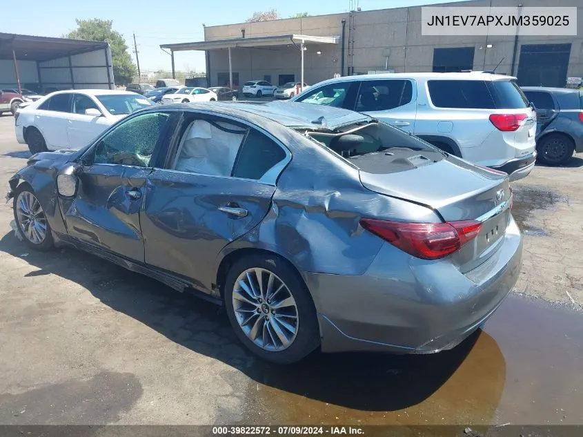 2018 Infiniti Q50 3.0T Luxe VIN: JN1EV7APXJM359025 Lot: 39822572