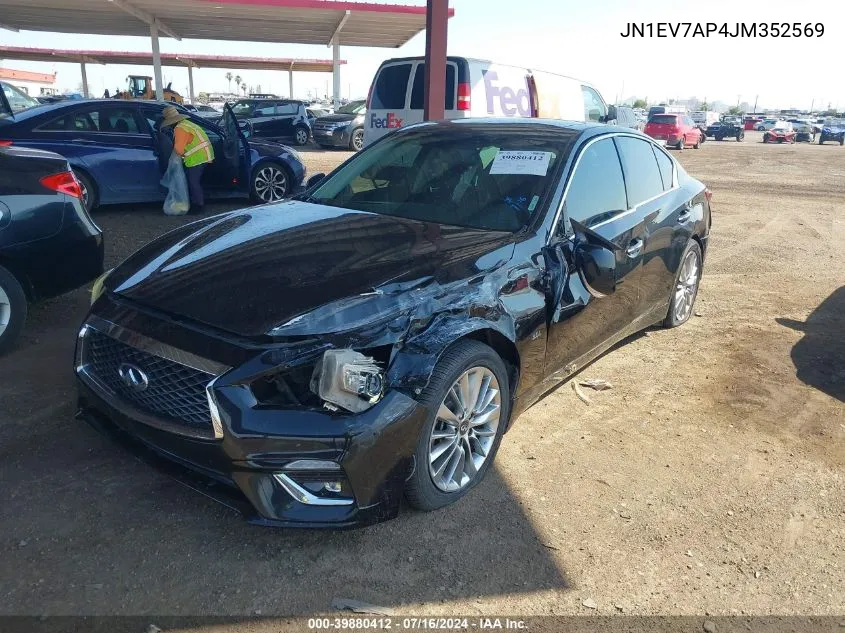 2018 Infiniti Q50 3.0T Luxe VIN: JN1EV7AP4JM352569 Lot: 39880412