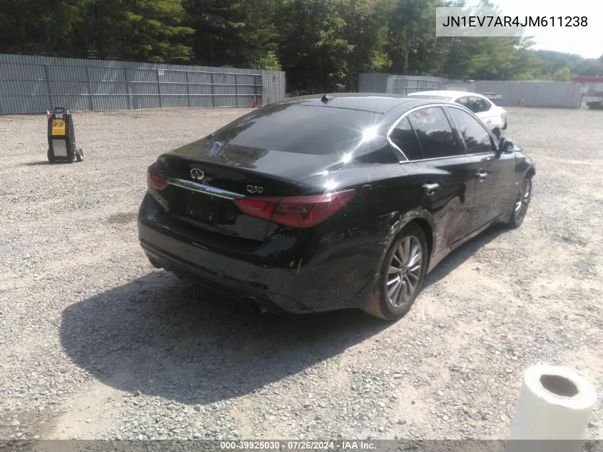 2018 Infiniti Q50 3.0T Luxe VIN: JN1EV7AR4JM611238 Lot: 39925030