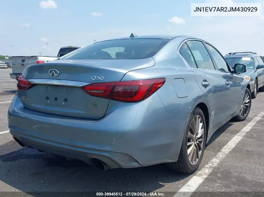 JN1EV7AR2JM430929 2018 Infiniti Q50 3.0T Luxe