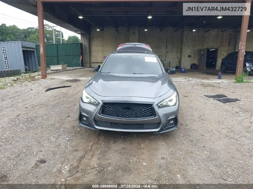 2018 Infiniti Q50 3.0T Luxe VIN: JN1EV7AR4JM432729 Lot: 39949005