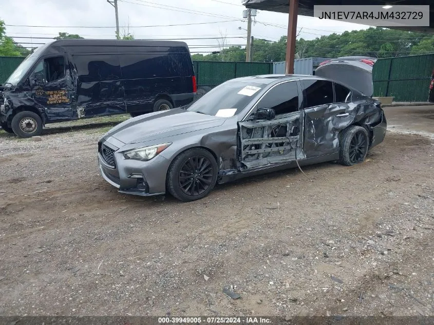 2018 Infiniti Q50 3.0T Luxe VIN: JN1EV7AR4JM432729 Lot: 39949005